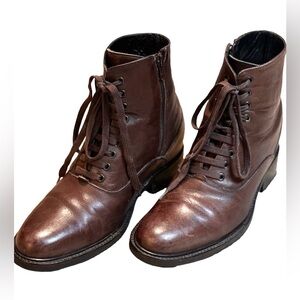 GuidoMaggi Luxury Men's Italian Brown Leather 3” Height Increasing Boots Size 7